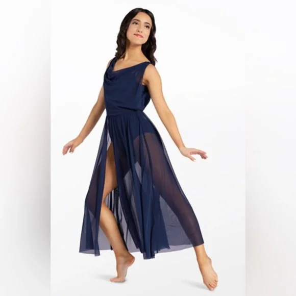 Long flowy mesh dance dress with leotard by Balera